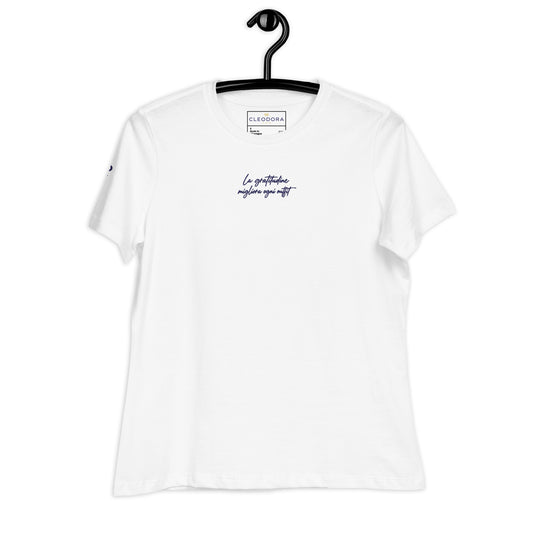 T-Shirt Relaxed Ricamata — La Gratitudine Migliora Ogni Outfit