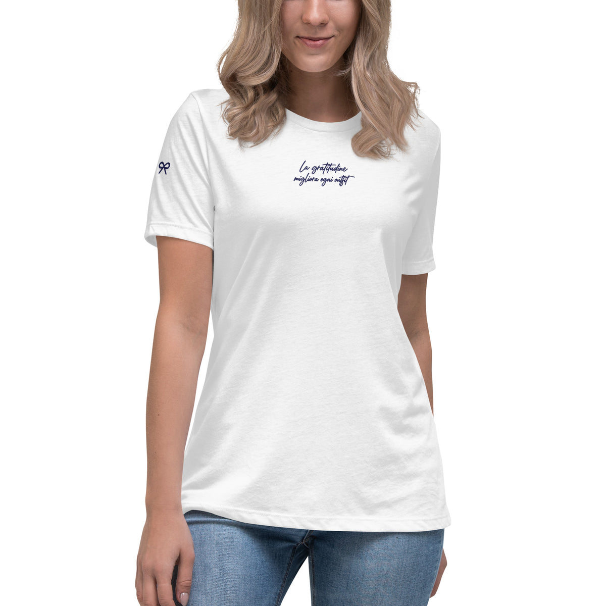 T-Shirt Relaxed Ricamata — La Gratitudine Migliora Ogni Outfit