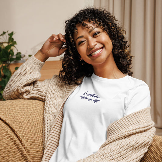T-Shirt Relaxed Ricamata — La Gratitudine Migliora Ogni Outfit