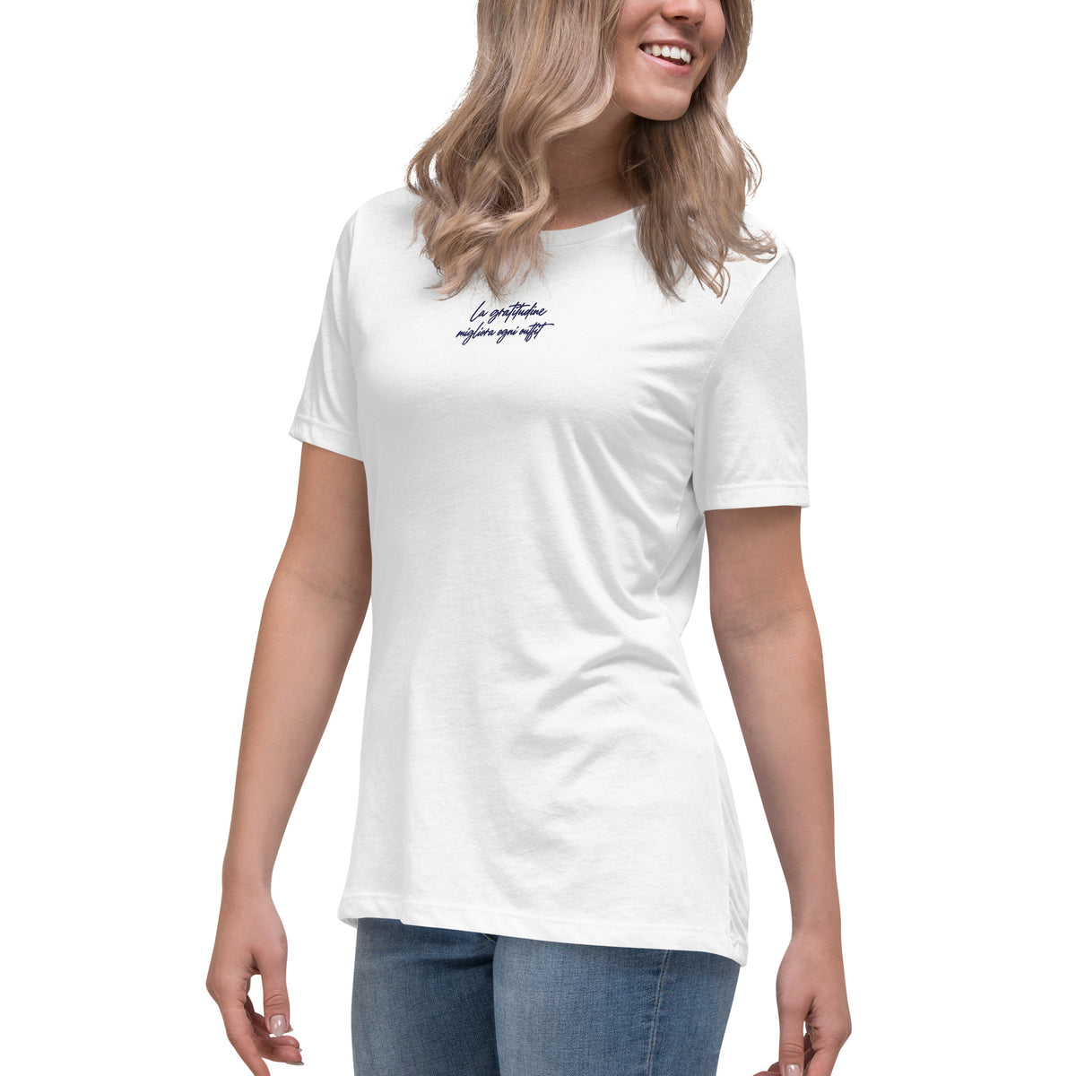 T-Shirt Relaxed Ricamata — La Gratitudine Migliora Ogni Outfit
